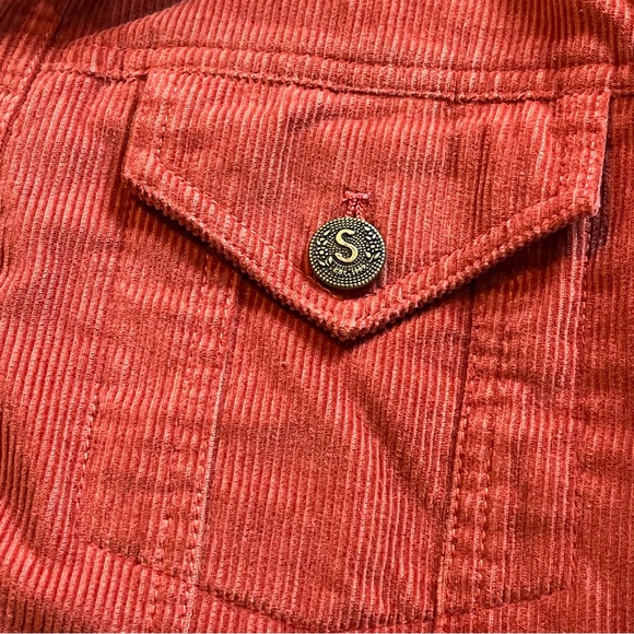 Sundance Corduroy Faux Sherpa Lined Coat Jacket Burnt Orange Rust Womens Size S - Picture 3 of 7